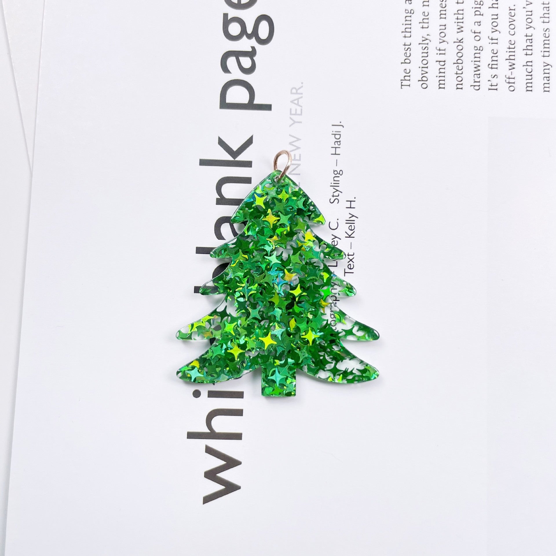 Wholesale New Acrylic Christmas Tree Cactus Snowflake DIY Earrings Pendant