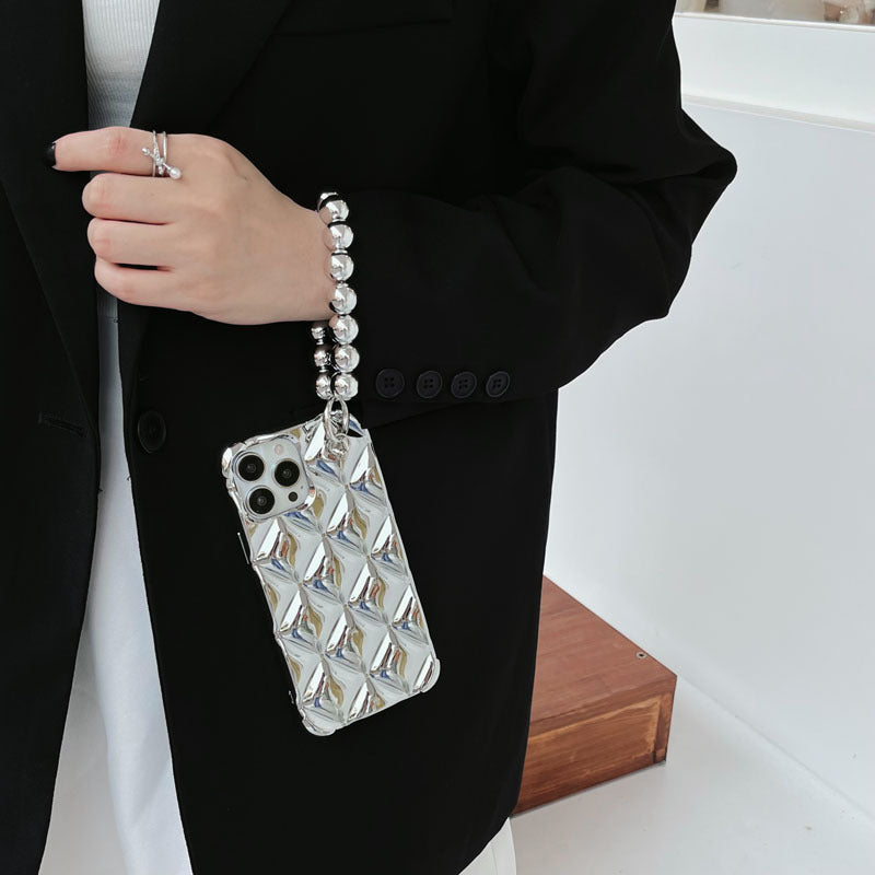 Caso de teléfono de pulsera de cadena de rombo plástico al por mayor