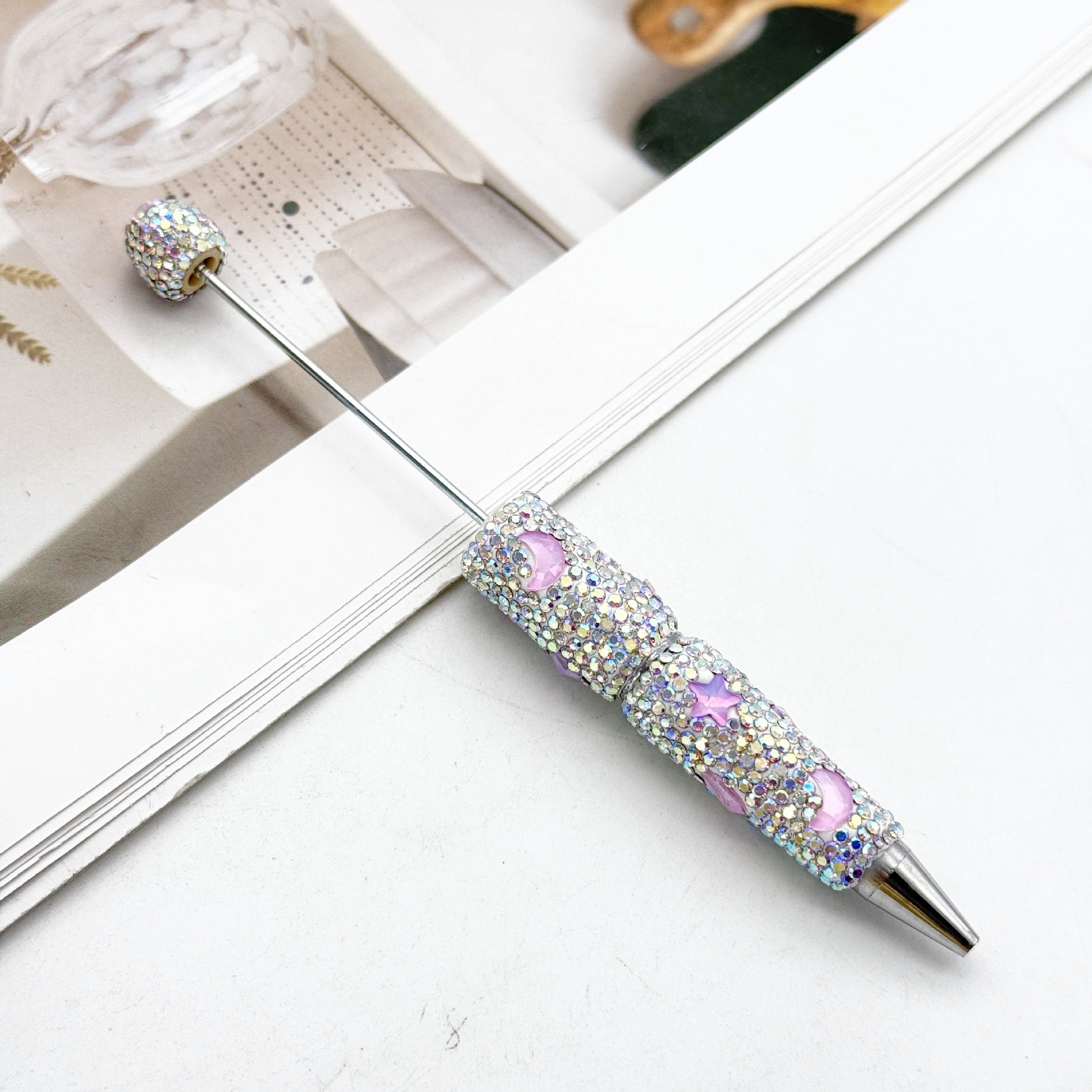 Wholesale DIY star moon mocha full diamond bead pen