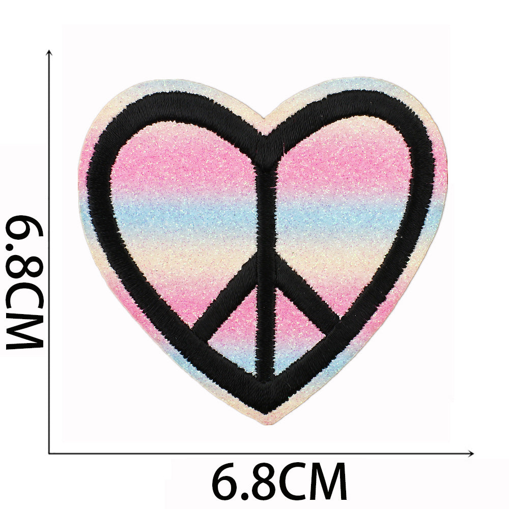 Wholesale Valentine's Day Pink Cheetah Rainbow Smile Embroidery DIY Patches