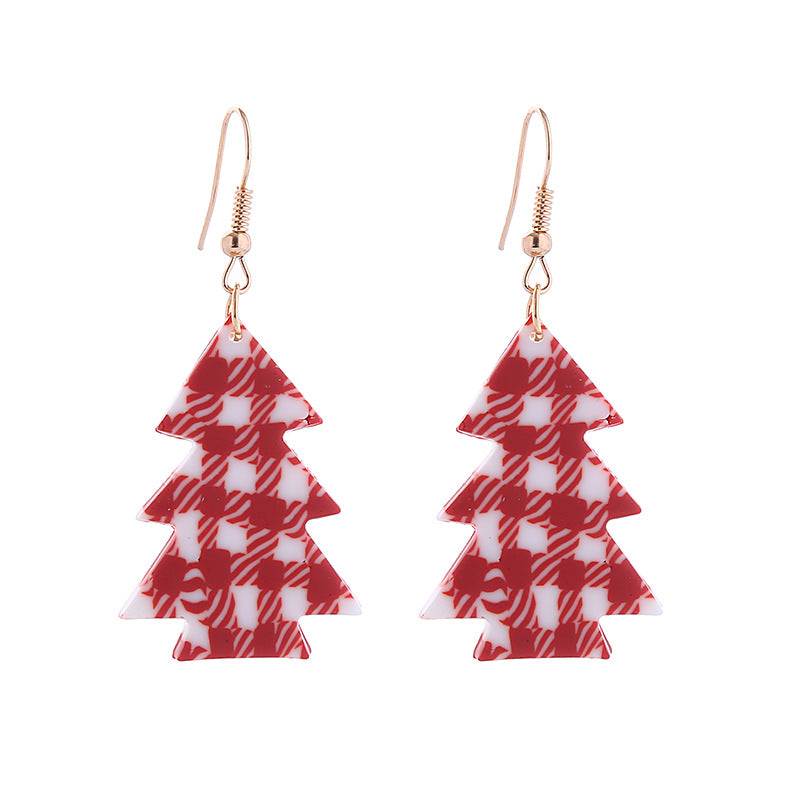 Wholesale Christmas Series Soft Clay Christmas Tree Earrings