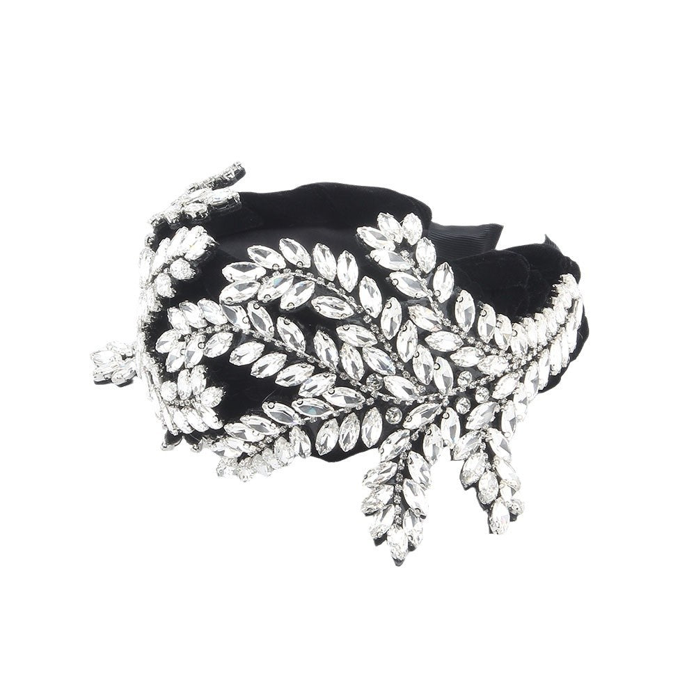 Wholesale Velvet diamond baroque ball braid headband