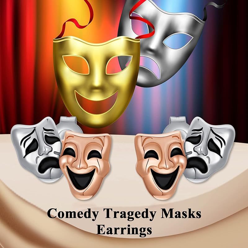 Wholesale Funny Crying Smiley Face Mask Expression Earrings