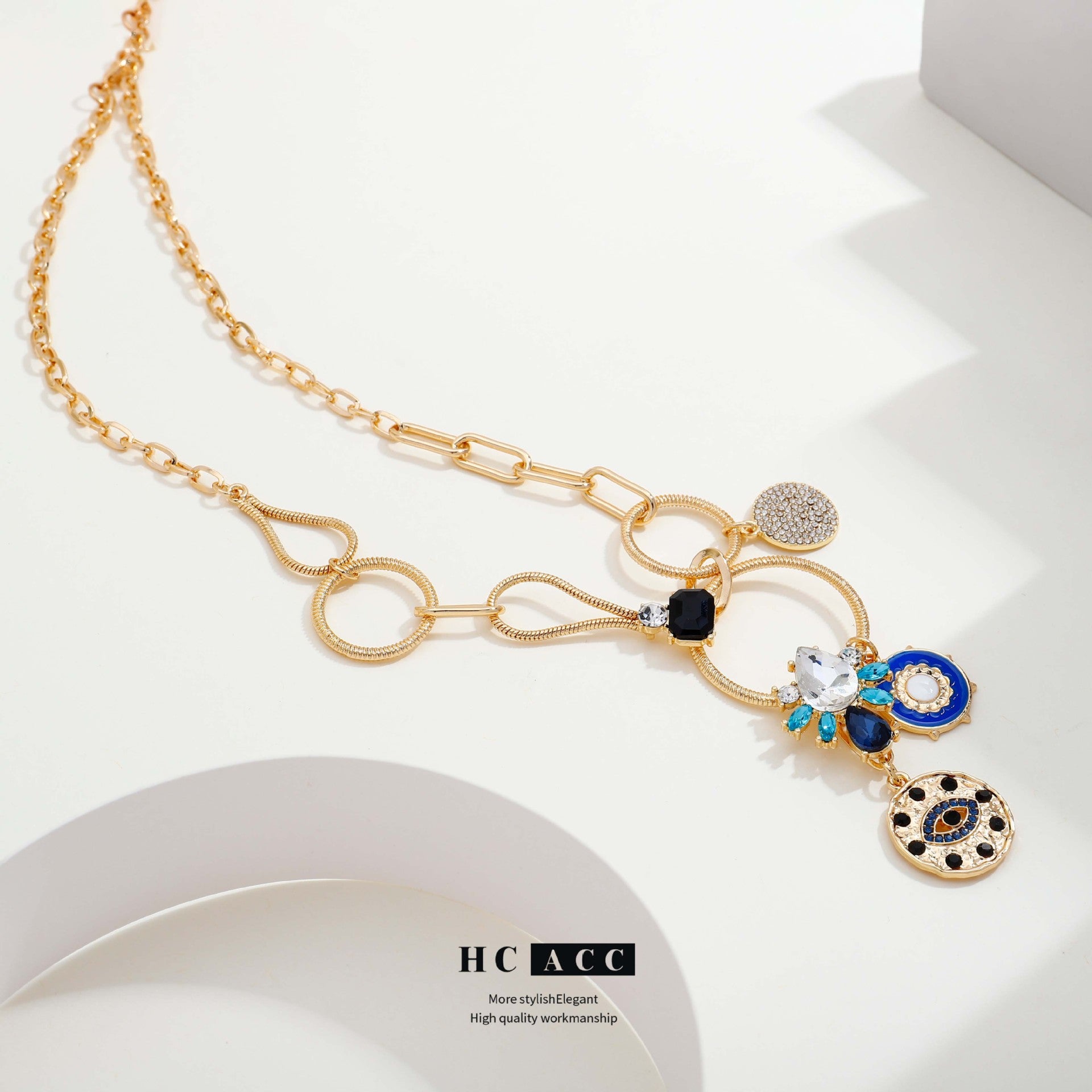 Wholesale Fashion Devil Eye Exaggerated Eye Alloy Necklace