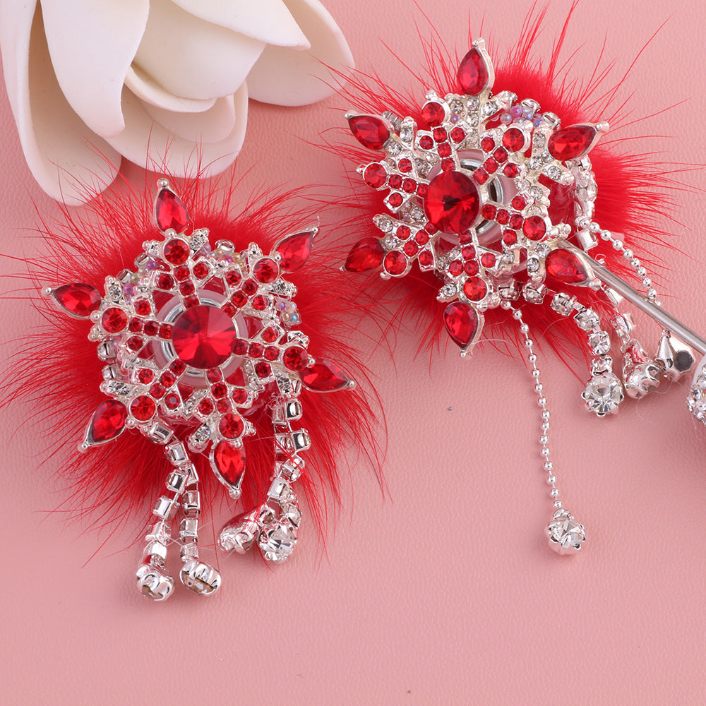 Wholesale Snowflake Spinning Hairy Ball Diamond Ball Crystal Beads