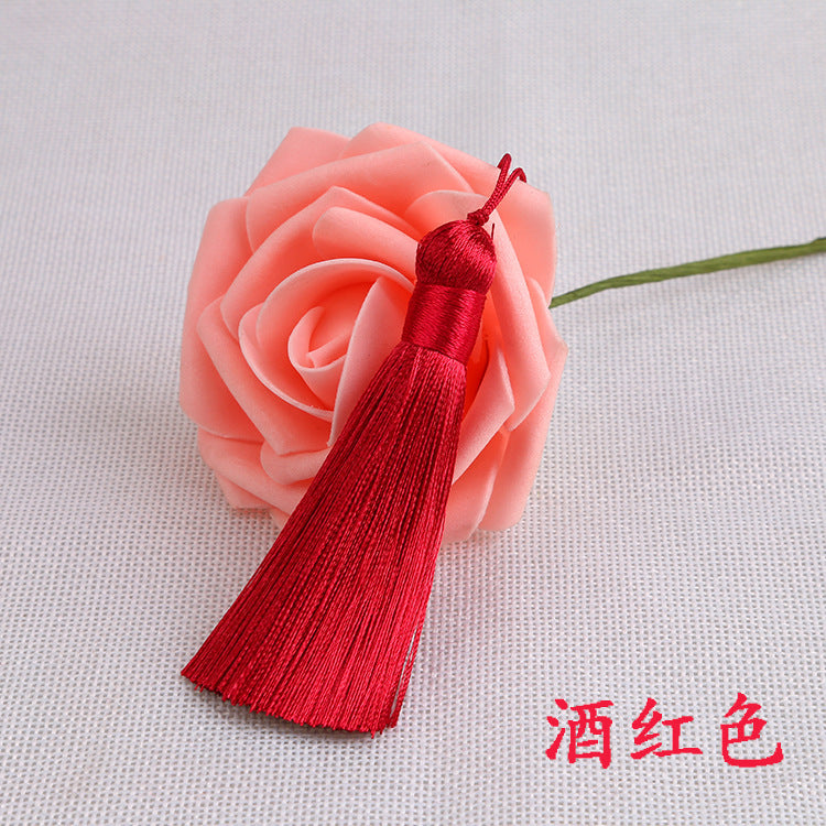 Wholesale 8CM Short Fat Vertical Ice Silk Small Tassel Hanging Ear Pendant