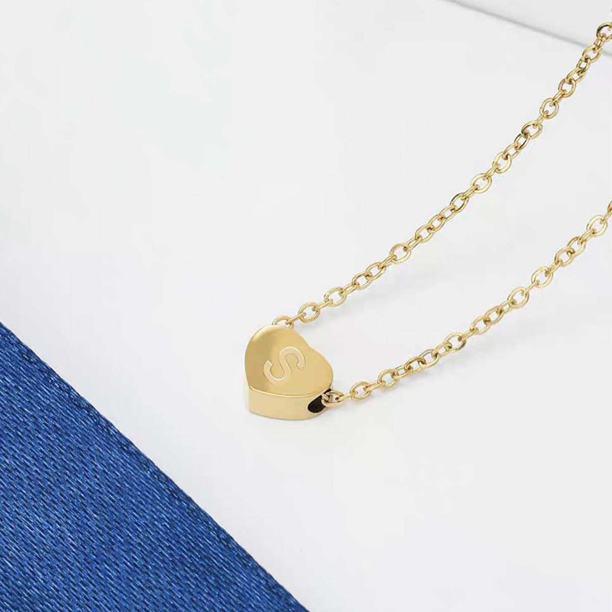 Wholesale Titanium Steel 26 English Letters Necklace