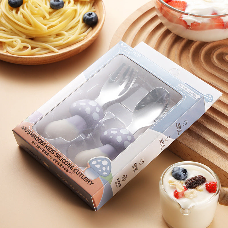 Wholesale Cartoon Silicone Baby Spoon for Learning To Eat and Training with Short Handle