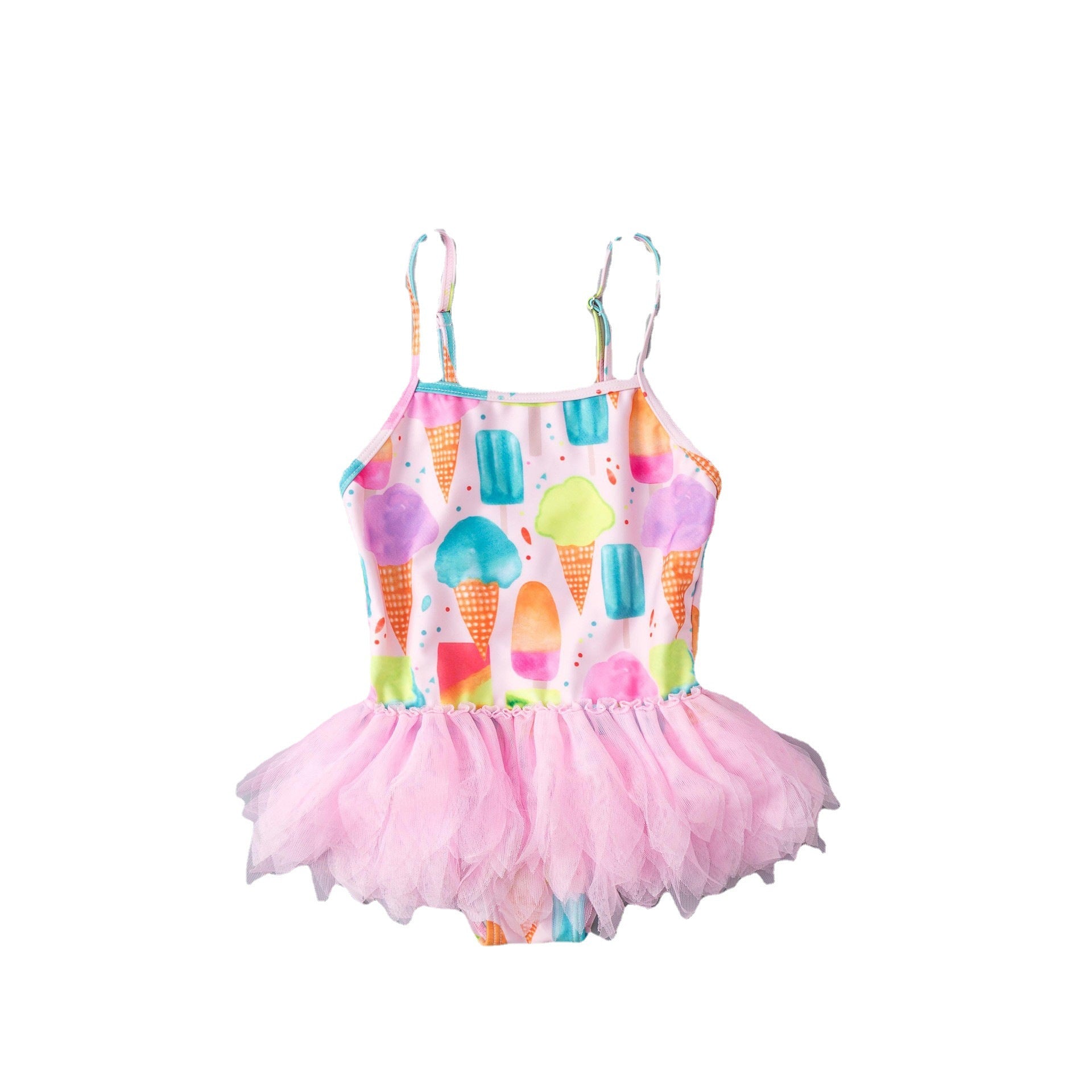 Vestido de gasa para niños al por mayor Siamese Lindo helado de helado Swimwear