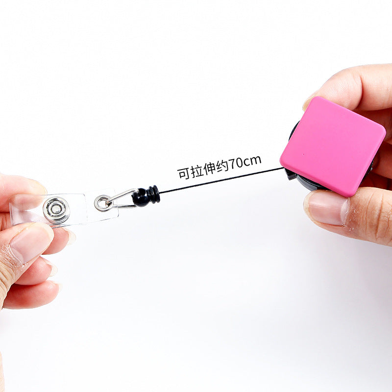 Wholesale Acrylic Geometric Square Easy Pull Buckle Retractable Buckle Keychains