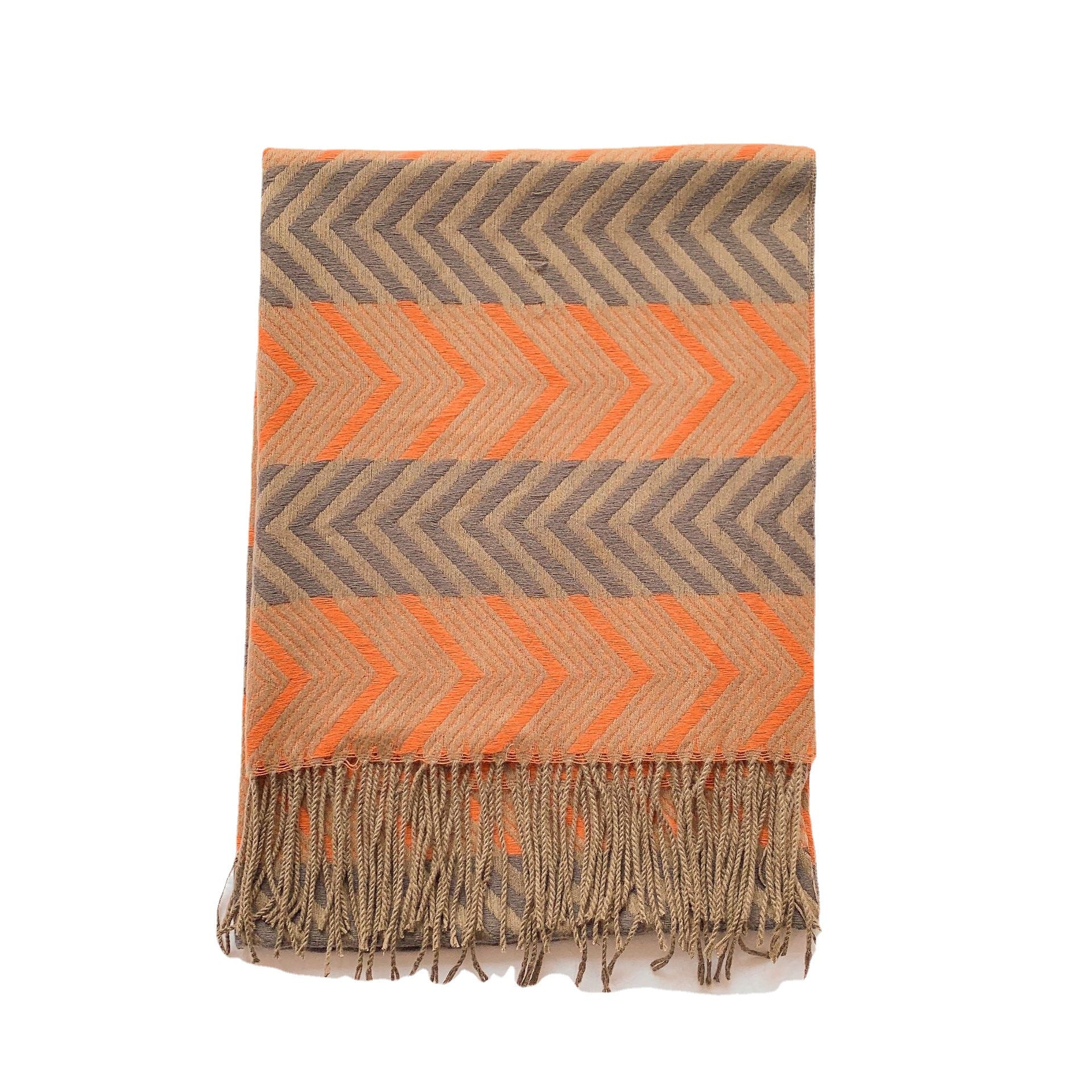Wholesale Retro Twill Contrast Orange Arrow Thickened Imitation Cashmere Scarf