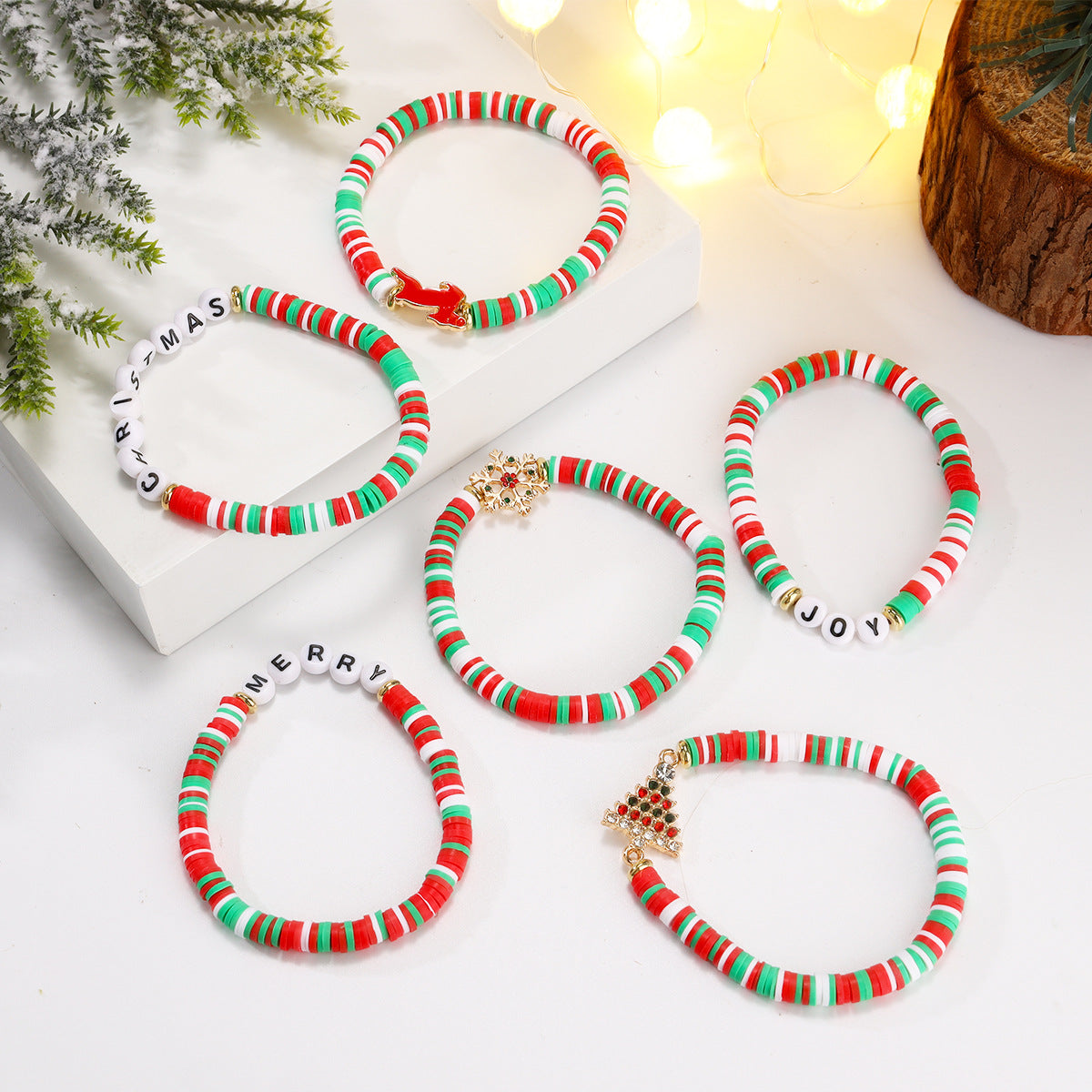 Wholesale Christmas Halloween Set Polymer Clay Bracelet