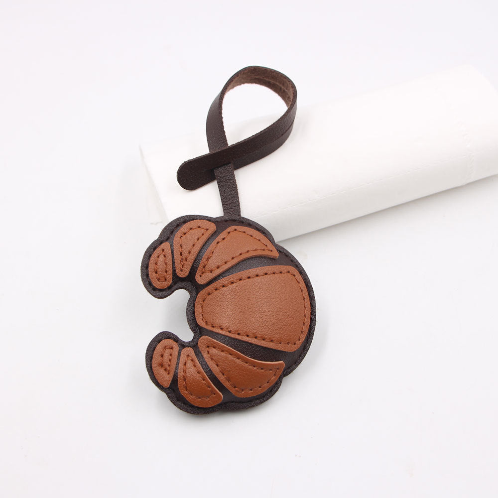 Wholesale Artificial Leather Croissant Design Cute Animal Bag Charm Pendant Handbag Decoration Party Gift Boutique Resale
