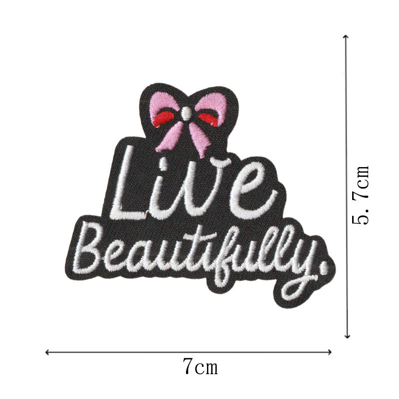 Wholesale Iron On Embroidered Patches Set Of 9 English Letter Inspirational Quote Decorative Clothing Accessories For Coats And ets
