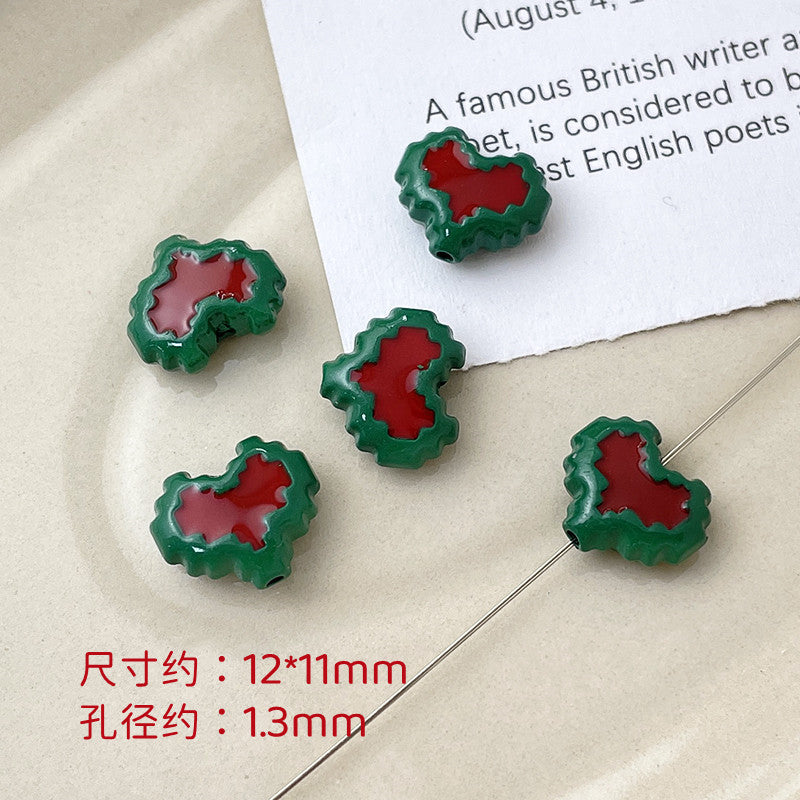 Wholesale 10pcs Dopamine Christmas Series Colorful Love Gift Box Beads