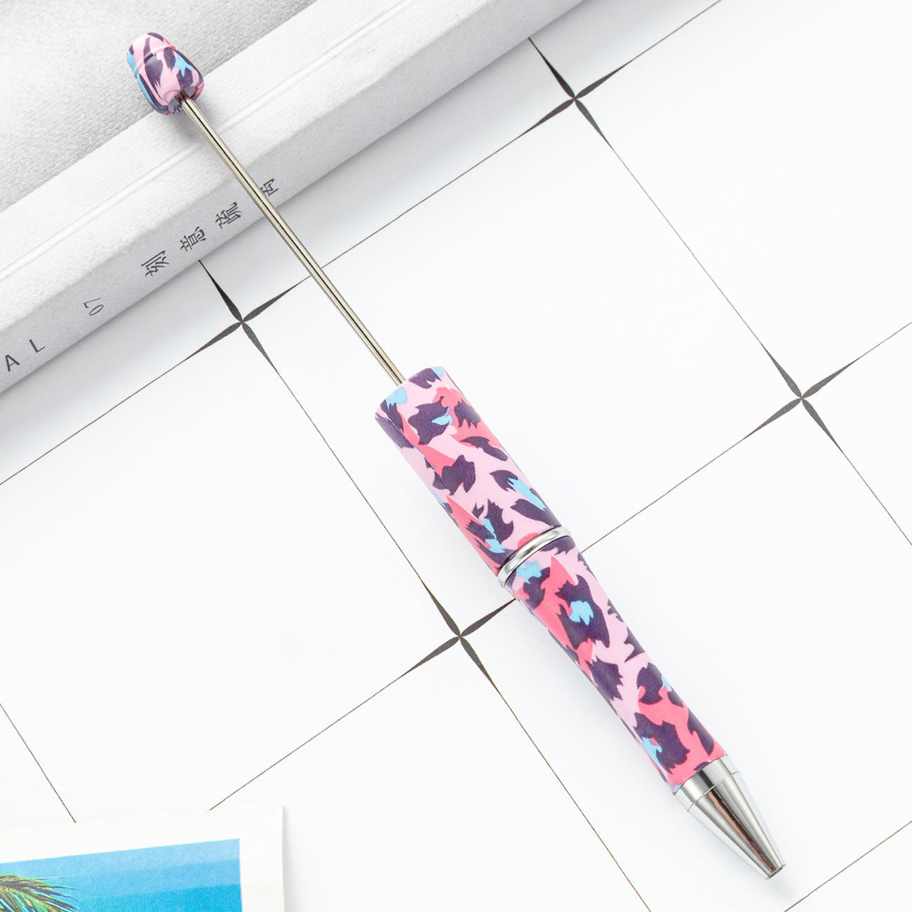 Wholesale 1000pcs Beadable Pens Cow Print Leopard Print Christmas Plastic Pen DIY for Beaded
