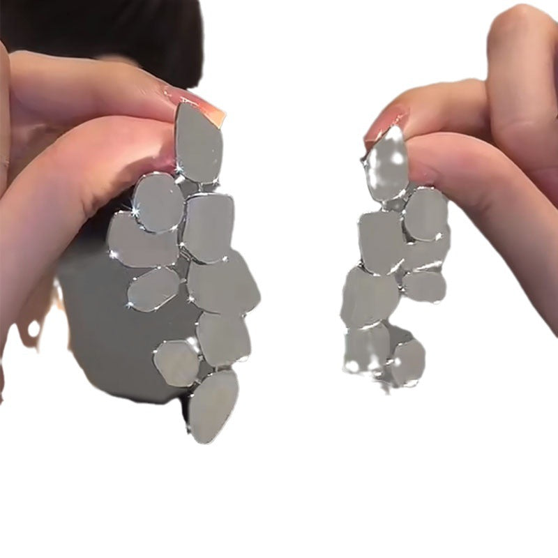 Wholesale Simple Fashion High-end Exaggerated Irregular Metal Piece Earrings