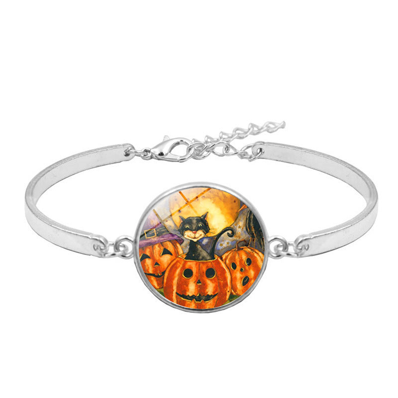 Wholesale Halloween Witch Time Stone Alloy Bracelet