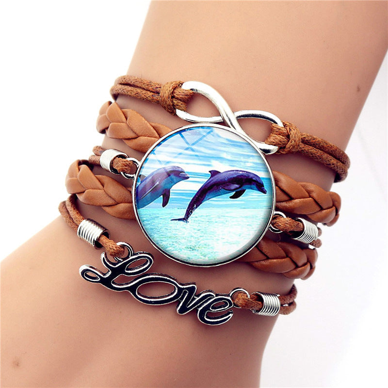 Tortuga al por mayor Tortuga Delphin Infinity Símbolo de Infinito Love Brown Multicapa de multa