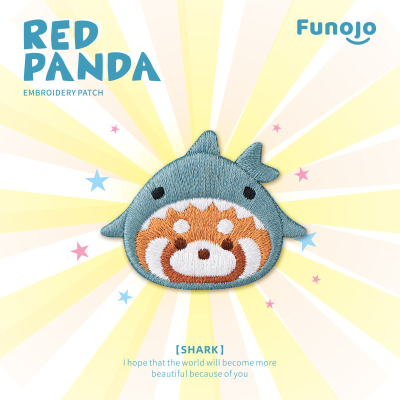 Wholesale Cute Little Panda Animal Headgear Embroidery  Self-Paste Cloth Sticker  DIY Patches