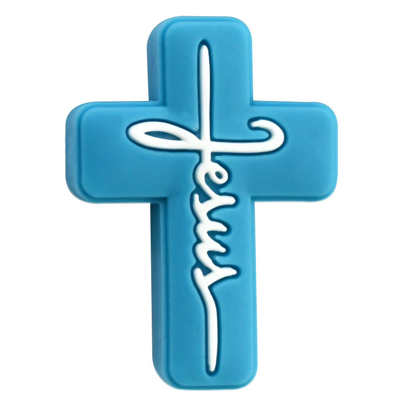 Wholesale Random 100pcs  Soft Rubber Beads Cartoon Cross  Loose Beads