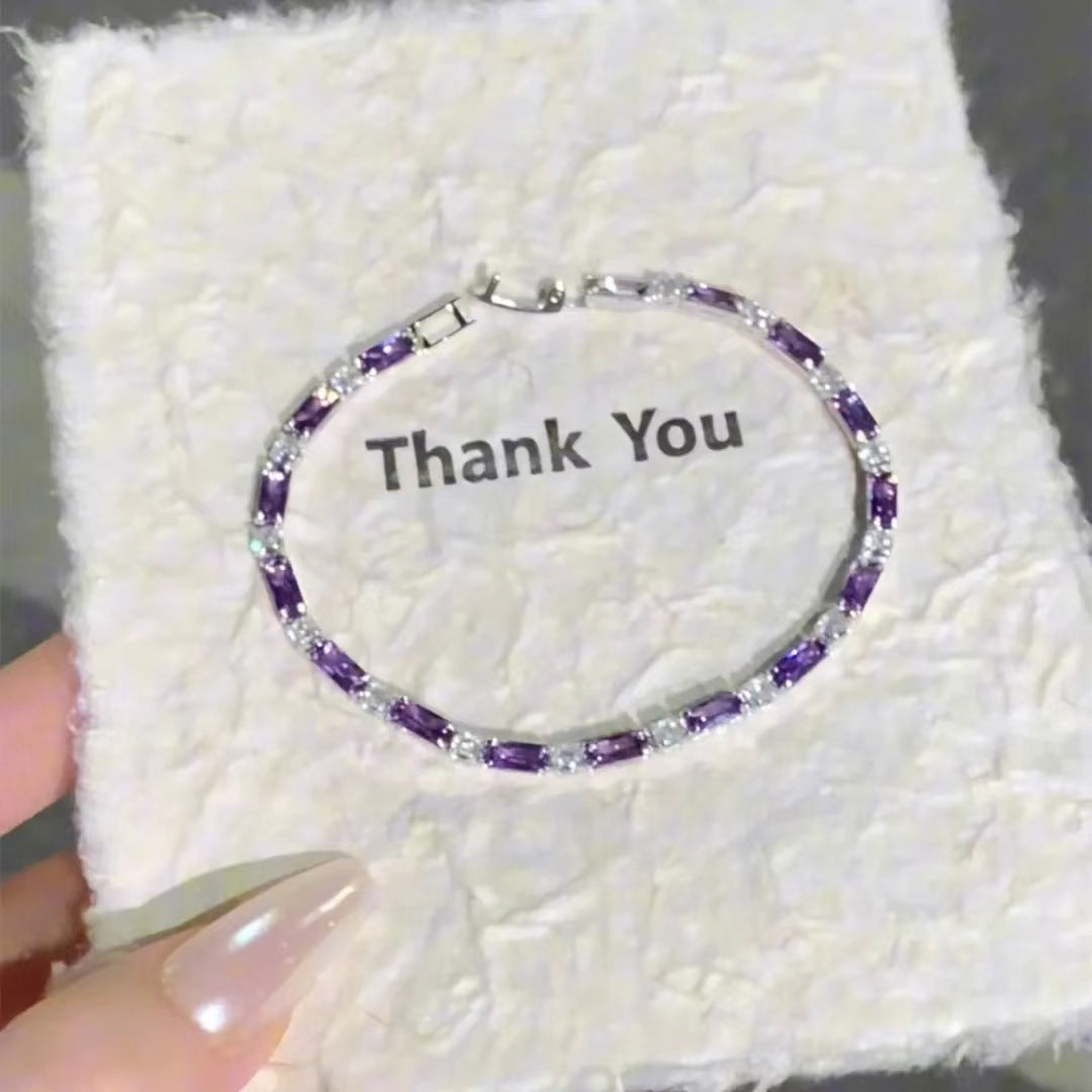 Wholesale Purple copper alloy zircon bracelet white and purple bracelet