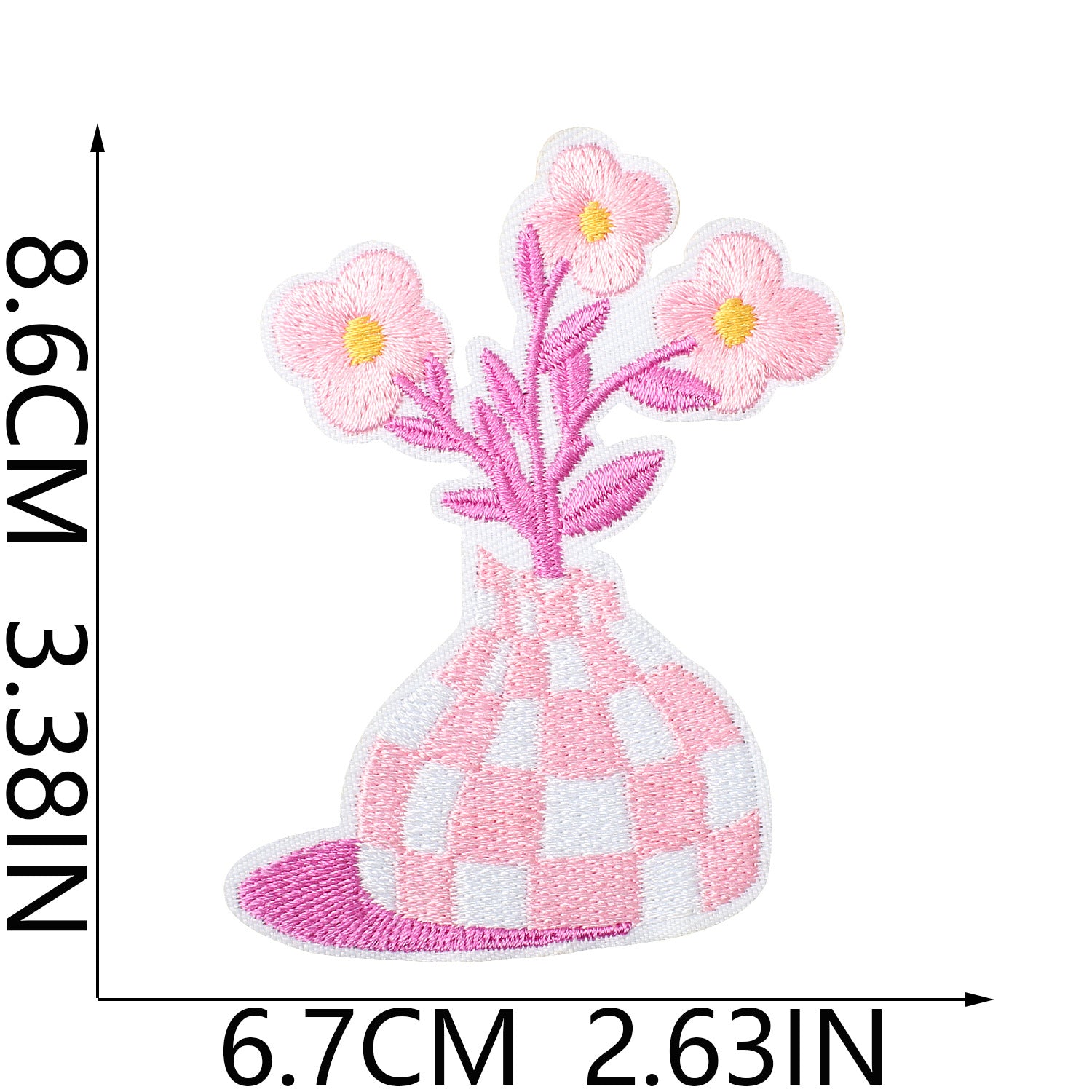 Wholesale Polyester Vase Flower Embroidered Iron On Patch DIY Fabric Decoration For Clothing Hats Shoes Fashion Accessory