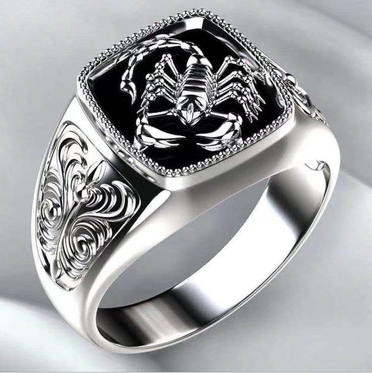 Wholesale Creative Scorpio Relief Men's Poisonous Scorpion Memorial Rings