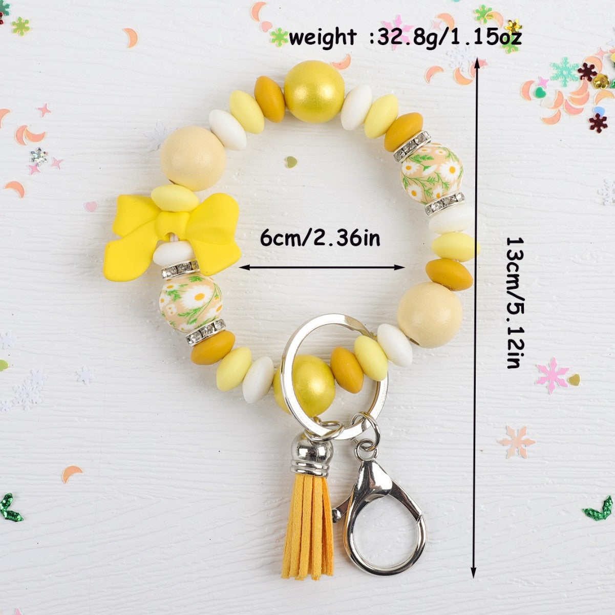 Wholesale silicone bead Wrist keychain pendant bag charm bow accessory