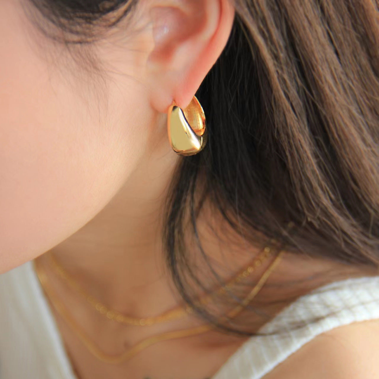 Wholesale wholesale CELI metal brass gold-plated cold style high quality earrings