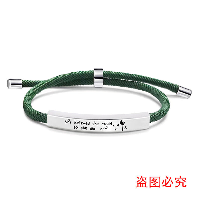 Wholesale Stainless Steel Braided 2024 Graduation Season Day Engraved Bracelet