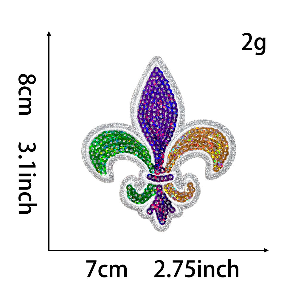 Wholesale Embroidered Iron On Patch New Orleans Carnival King Cake Mask Design Party Coat Decoration Fashion Accessory