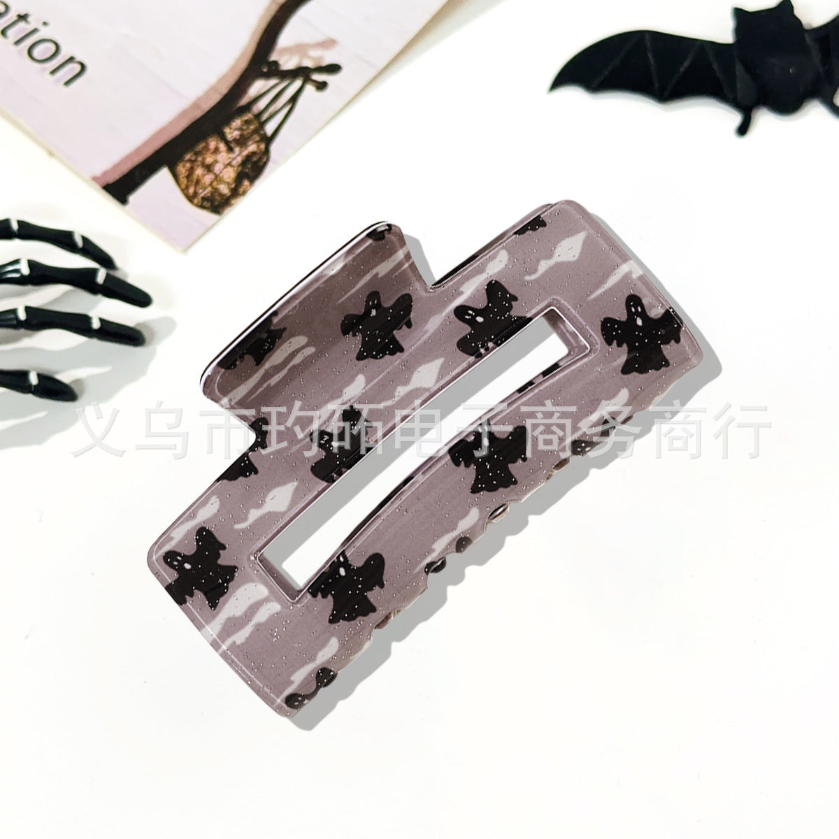 Wholesale  Skull Bat Ghost Square Grab Clip