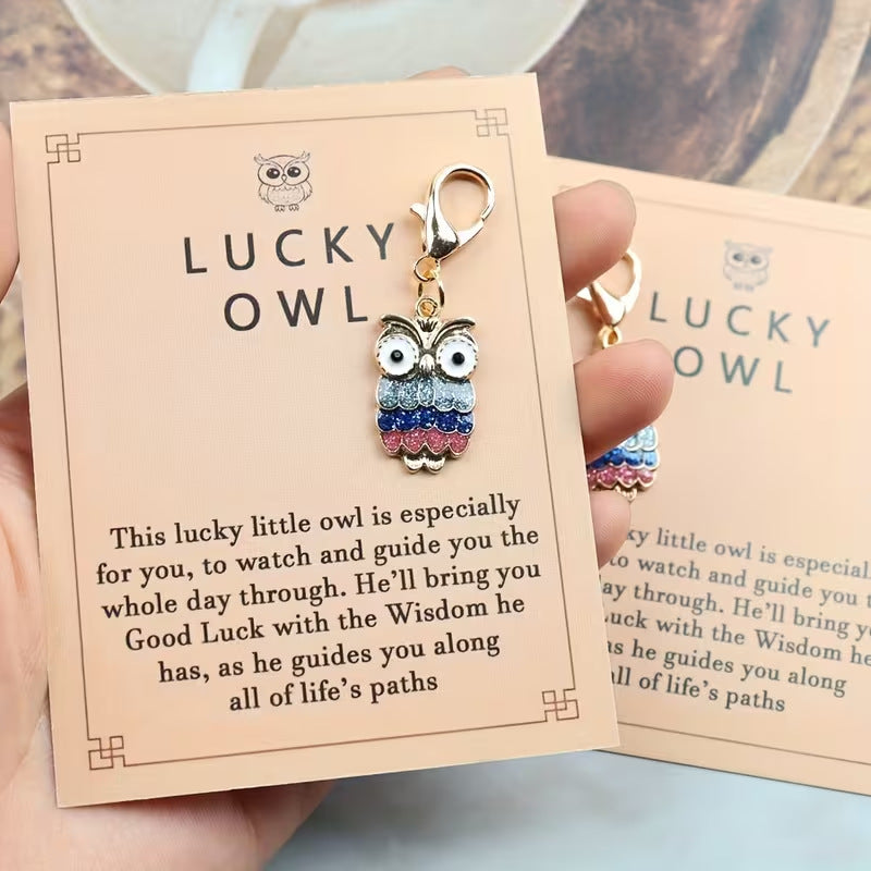Wholesale  Colorfulful Lucky Owl Zinc Alloy Keychain