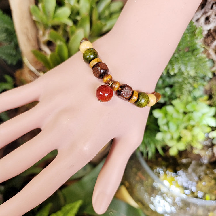 Wholesale Wood Art Leather Rope Onyx Necklaces