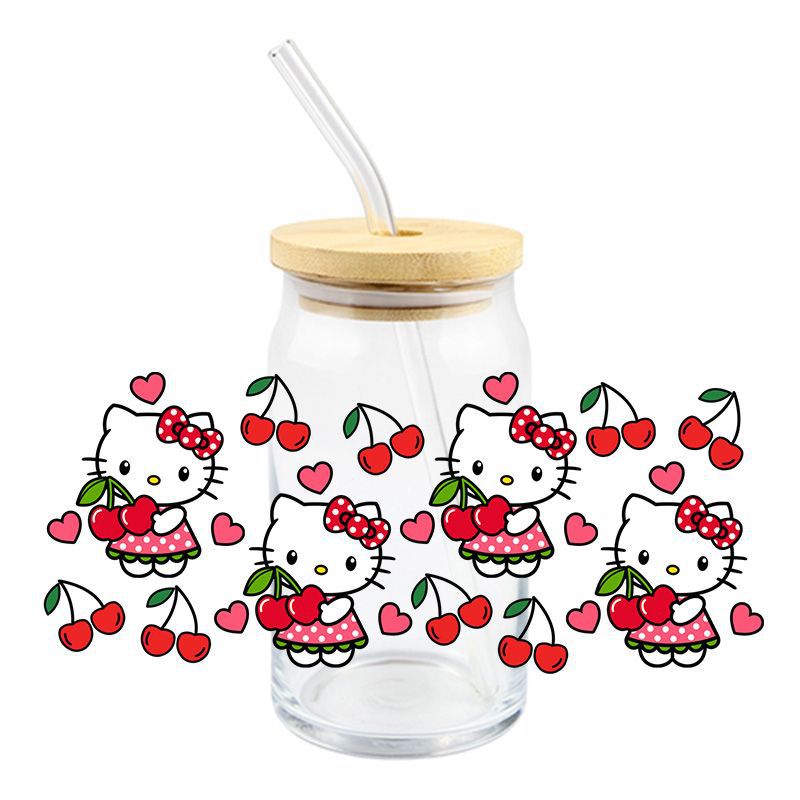 Wholesale 5pcs Cartoon Cute Cat 16oz Cup UV DTF Wraps OLY Exclusive