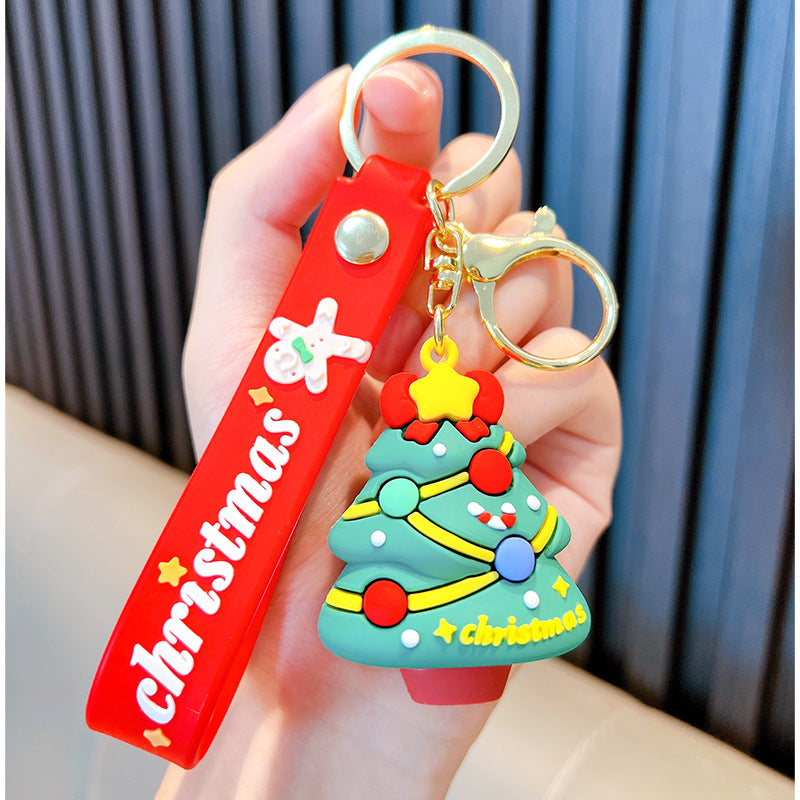 Wholesale Pvc Soft Glue Cute Christmas Snowman KeyChain