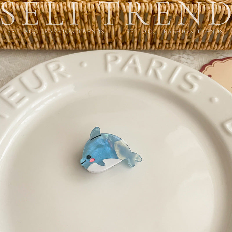 Wholesale Ocean Series Whale Conch Pearl Acetate Clip