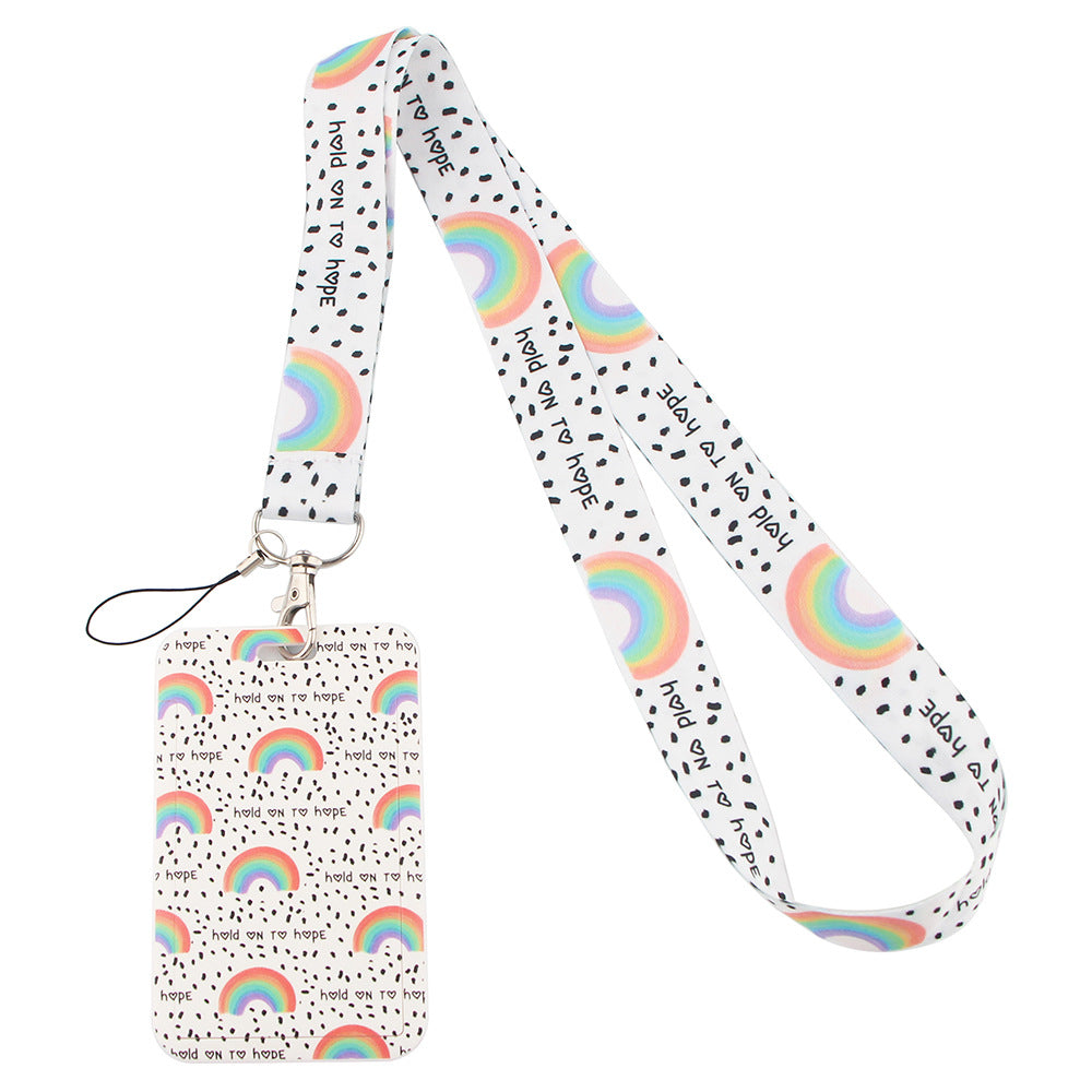 Wholesale Gay Rainbow Polyester Badge Lanyard