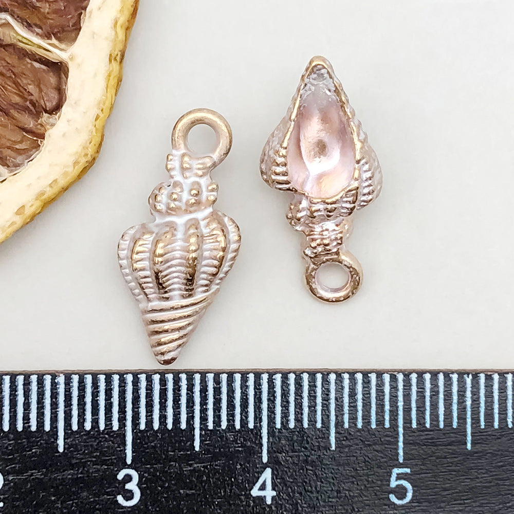 Wholesale 1 New Colored Drip Oil Alloy Simulation Shell Starfish Series DIY Pendant