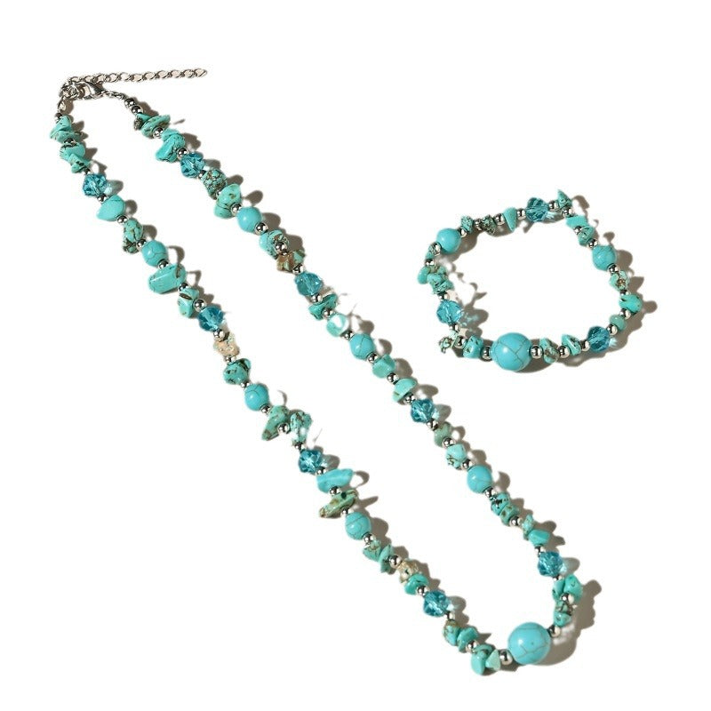 Wholesale Fashion Bohemian Turquoise Long Vintage Beaded Necklace