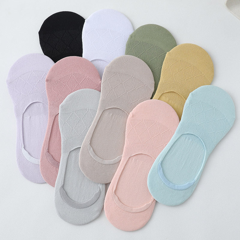 Wholesale low-top silicone non-slip and solid color boat sock