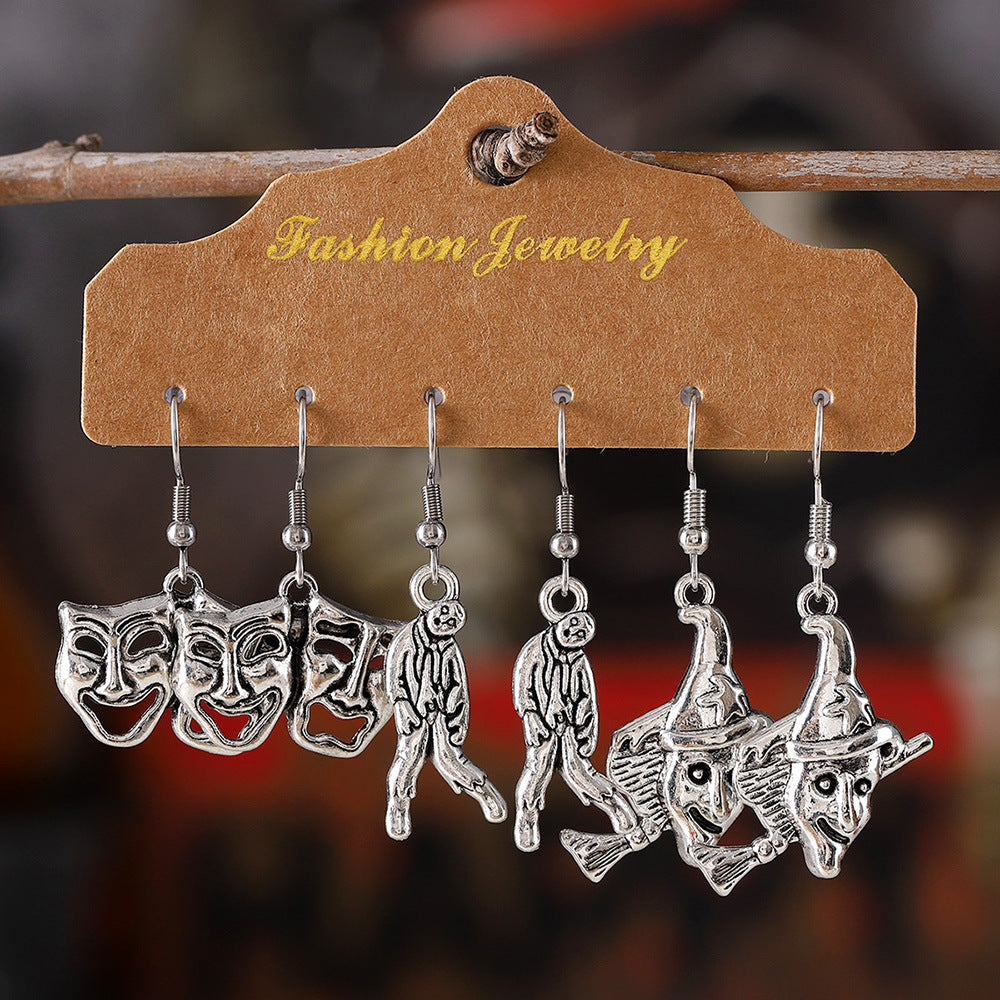 Wholesale  Series Skull Face Earring Set