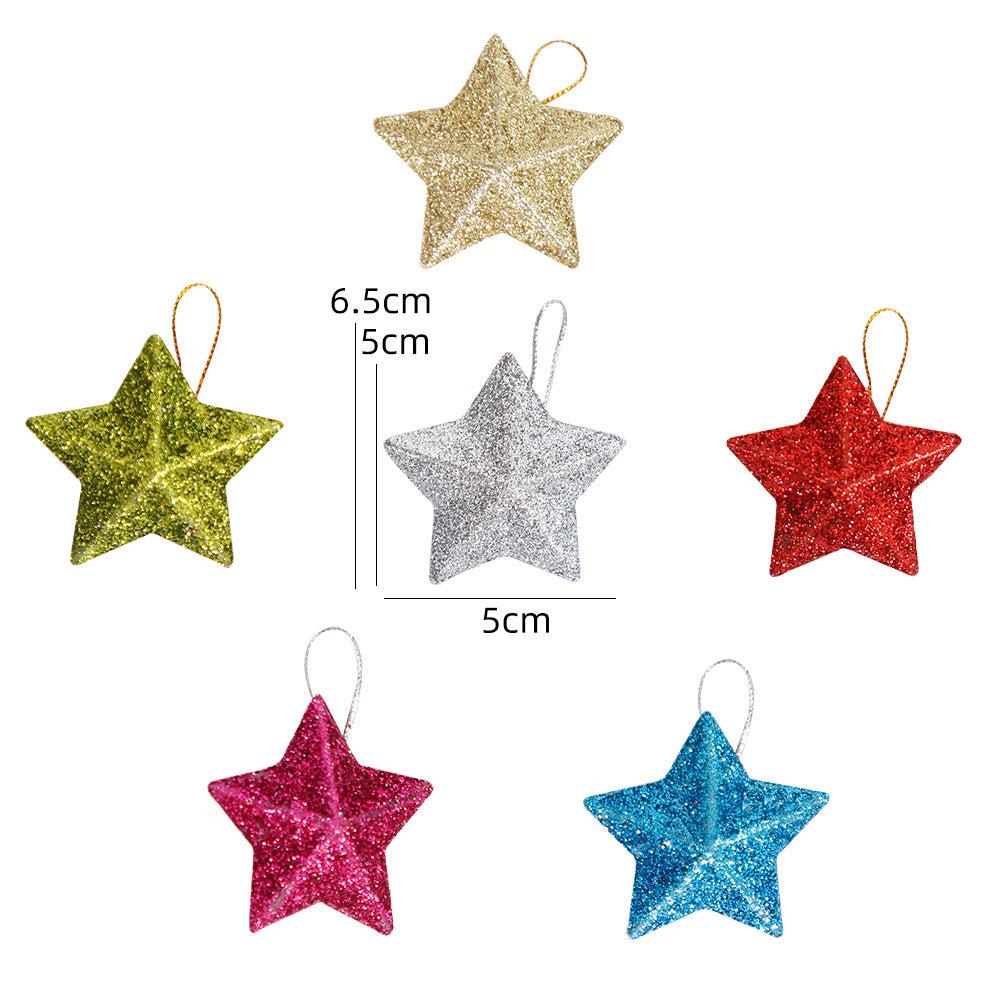 Wholesale Christmas decorations gold powder five-pointed star pendant