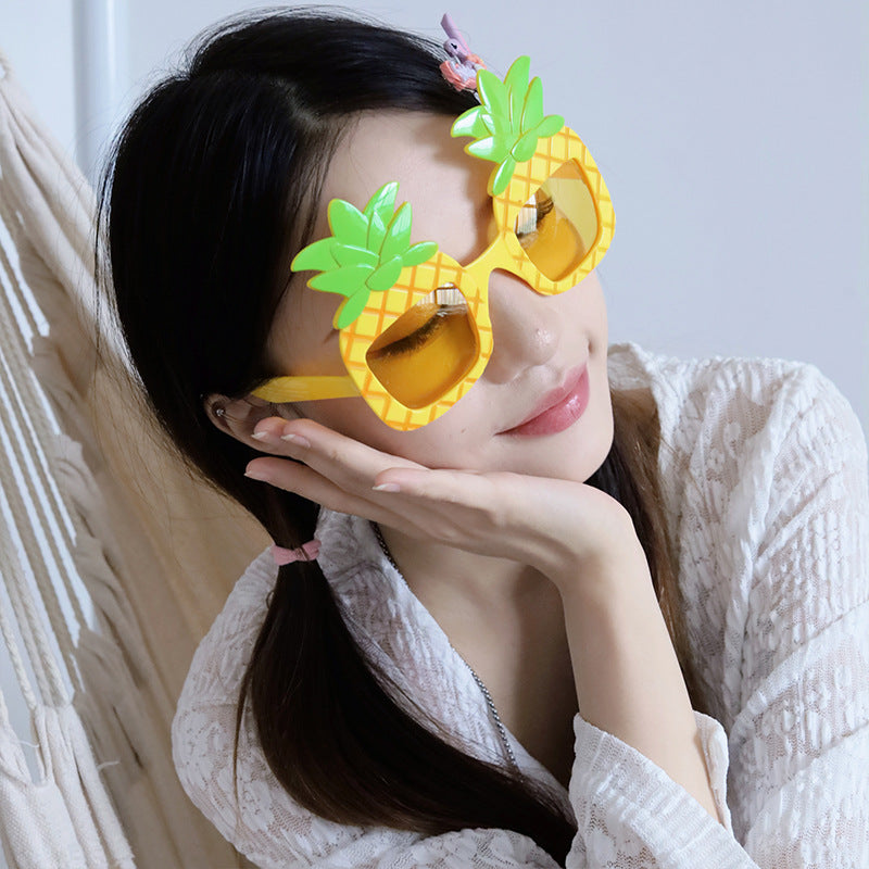 Wholesale Party Glasses Festival Party Pineapple Shaped Resin Sunglasses