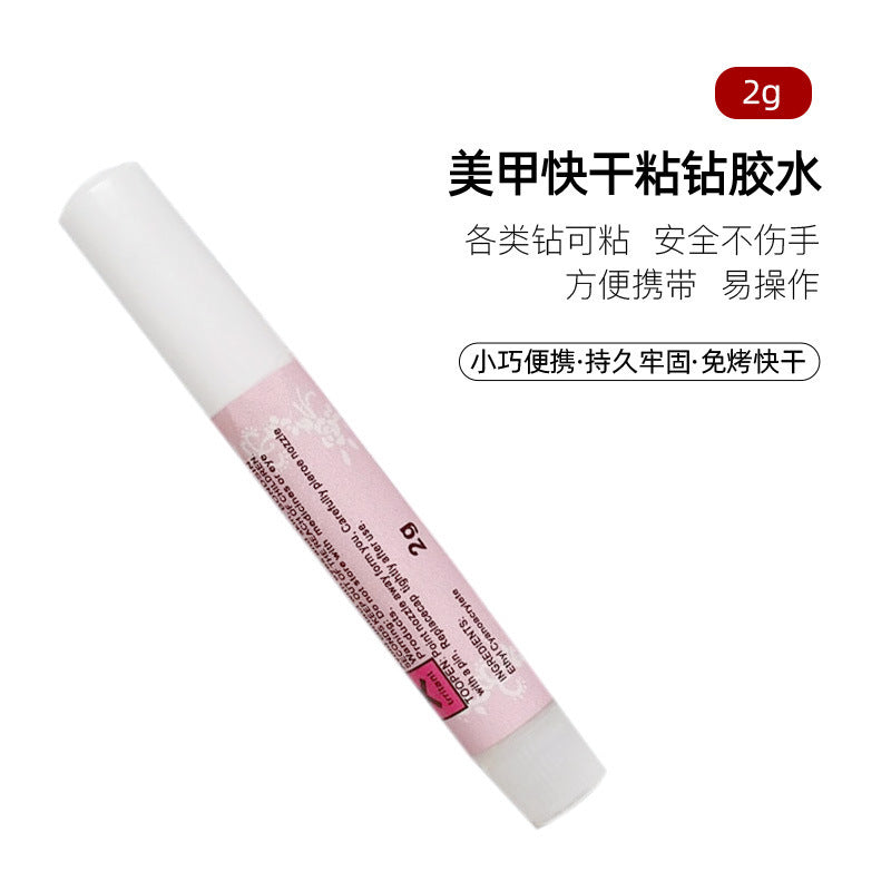 Wholesale Nail glue for nail art, quick-drying, brush-mounted, fake nails, diamond nail glue, water-soluble glue