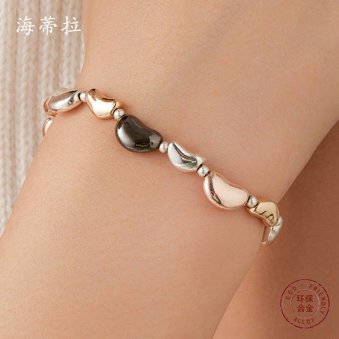 Wholesale Creative heart-shaped electroplated  alloy bracelet