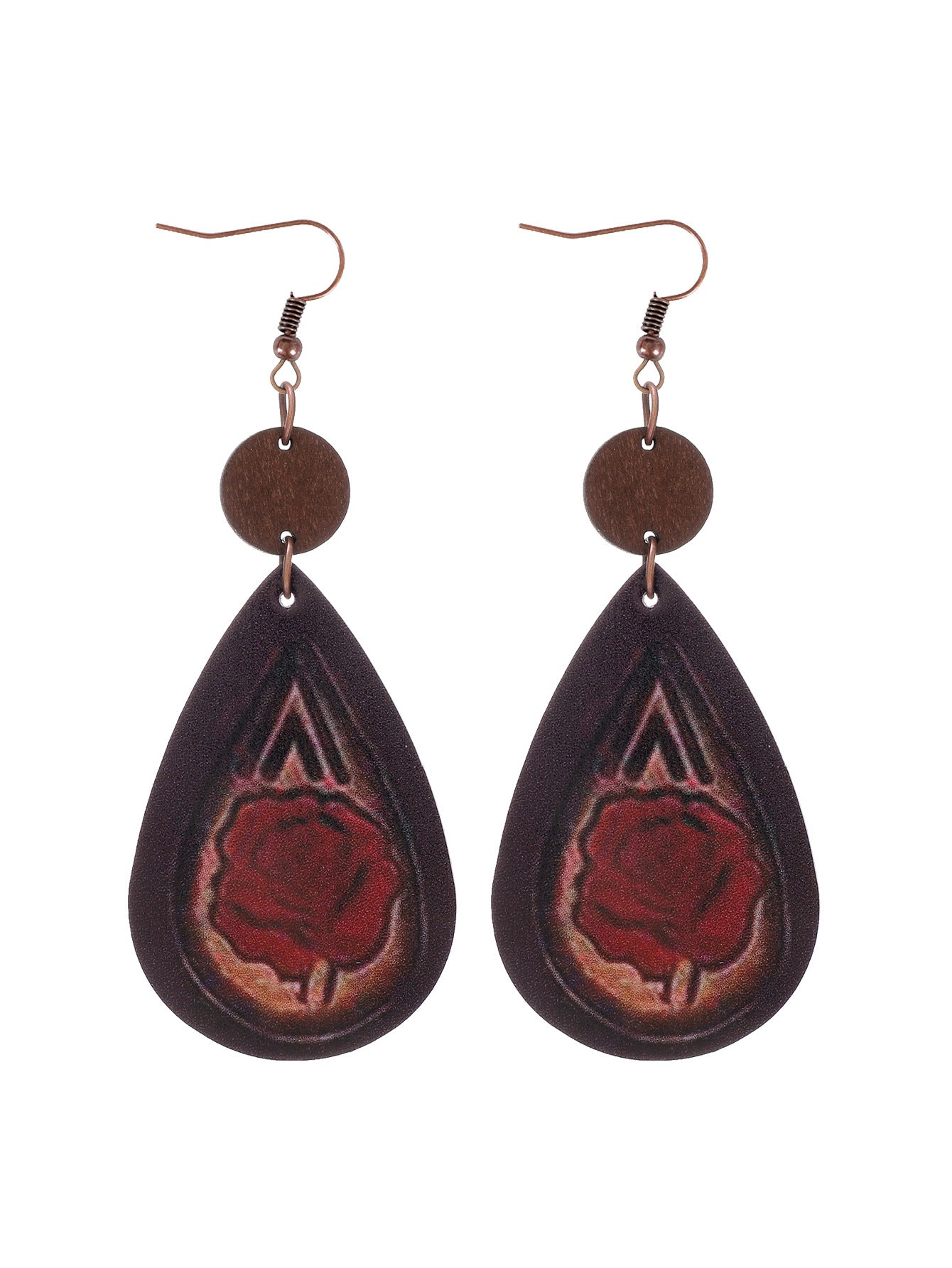 Wholesale Cactus-patterned leather earrings