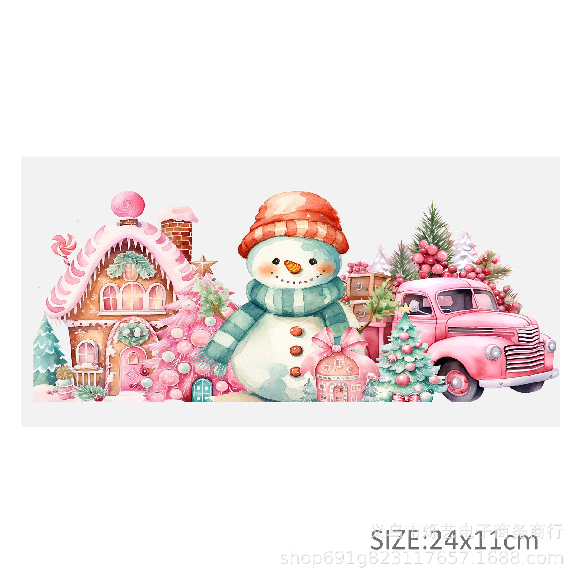 Wholesale Cute Animal Christmas Pink 16oz Cup UV DTF Wraps