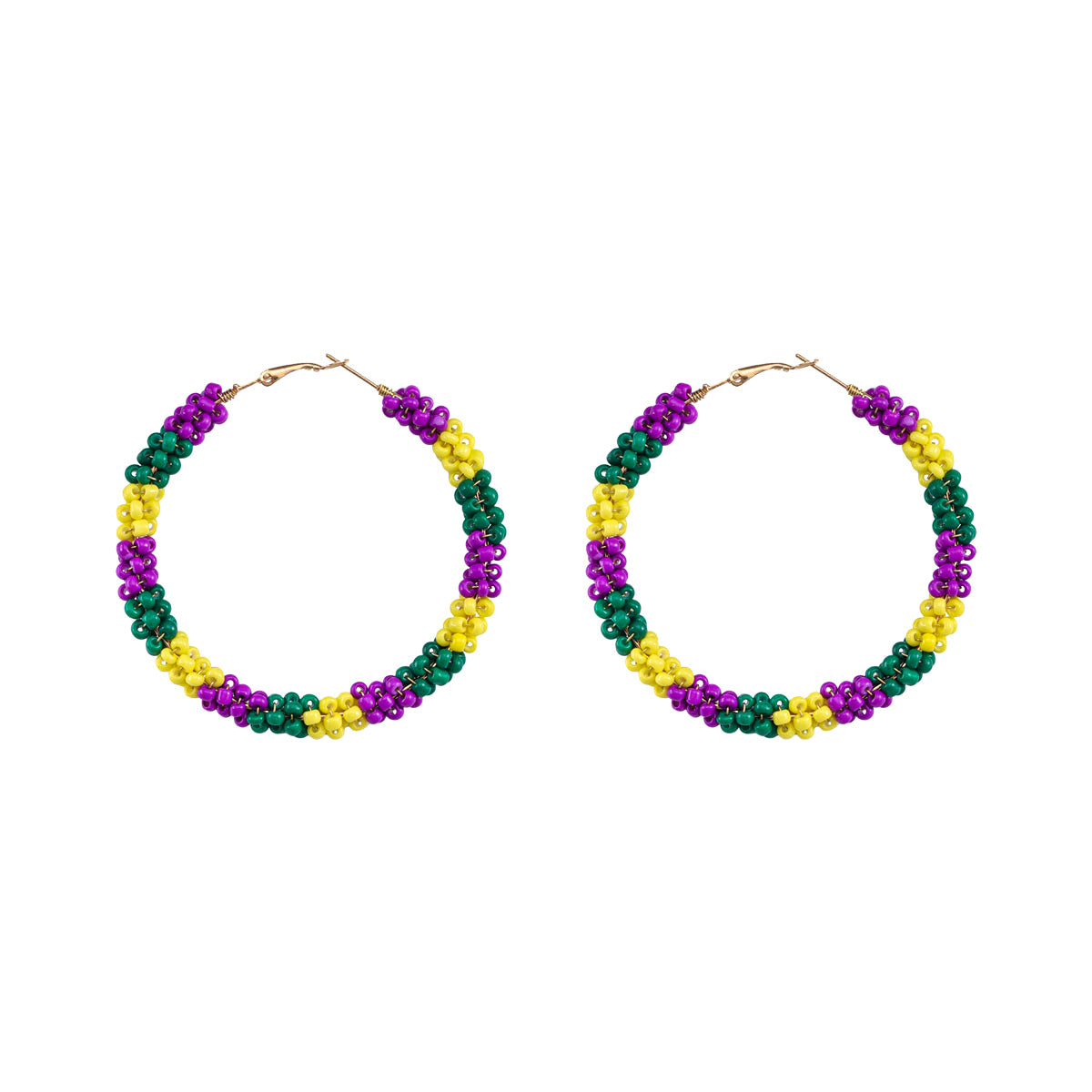 Wholesale New Colorful Knitted Alloy Handmade Rice Bead Earrings Fashion Unique Design Sensibility Trendy Festival Earrings Jewelry